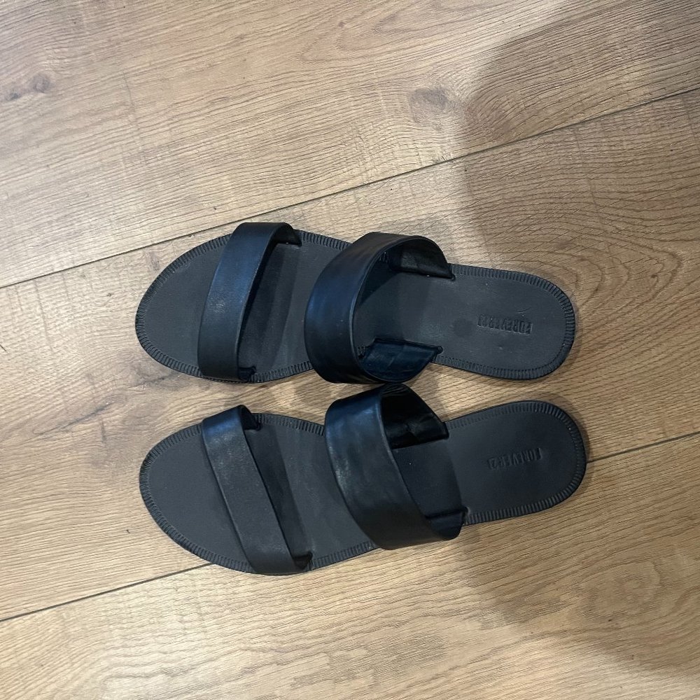 Black Forever 21 Minimalist Slides Size 7